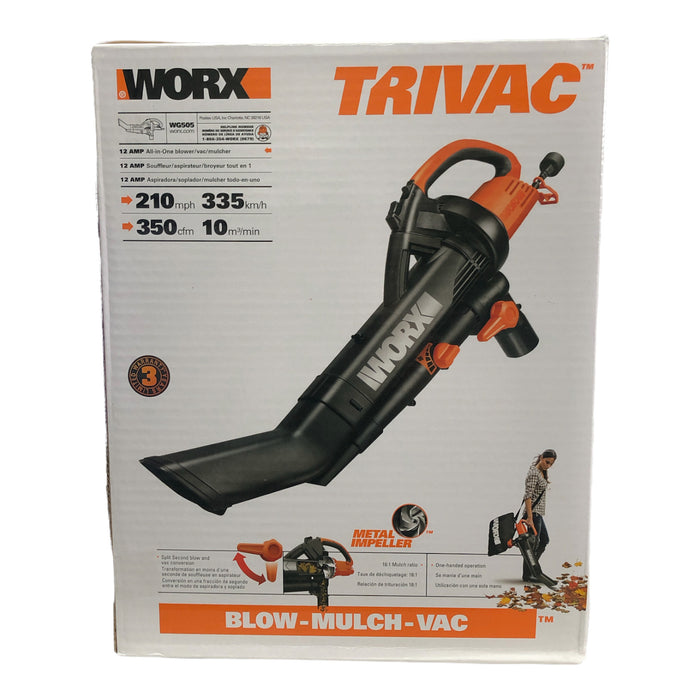 Worx TriVac Electric Corded 12 Amp Three-in-One Blower/Mulcher/Vacuum