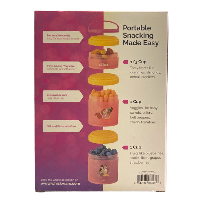 Whiskware Disney Princess Combo Snack Pack Lunch Set (Have Courage/Be True)