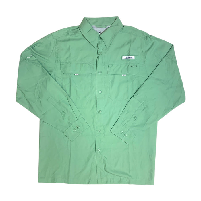 Habit Men's Long Sleeve Blue Springs 40+ UPF Quick Dry Shirt, TS10480