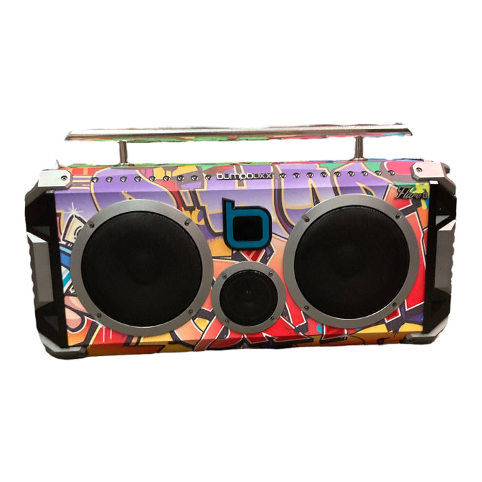 Bumpboxx Flare8 Bluetooth Boombox, Microphone and Strap in NYC Graffiti