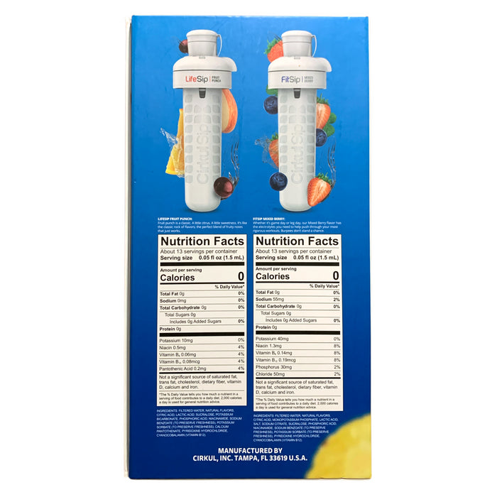 Cirkul 22oz. Stainless Steel Water Bottle Starter Kit w/ Blue Lid, 2 Cartridges