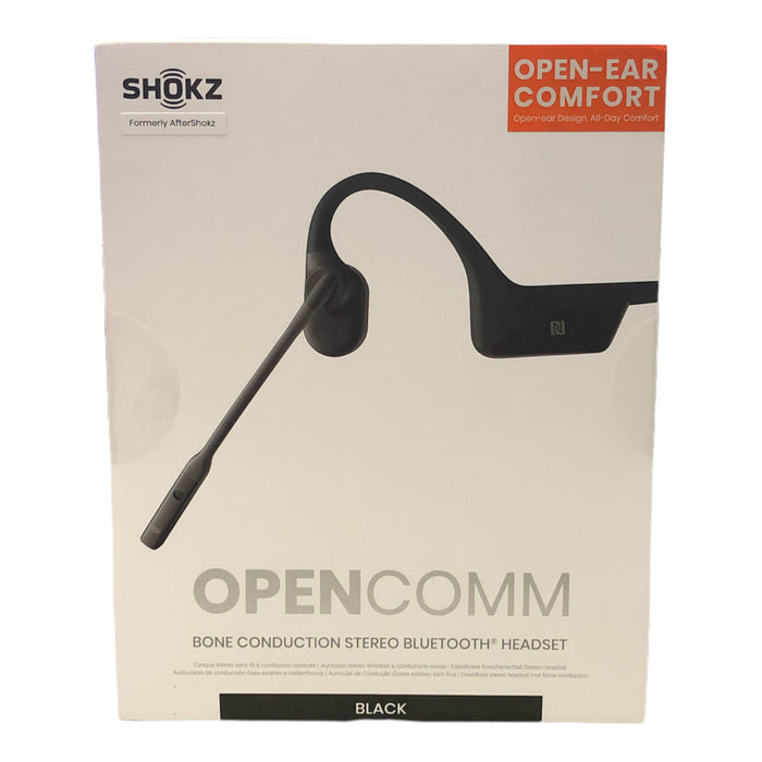 Shokz OpenComm Noise-Canceling Bone Conduction Stereo Bluetooth Headset, Black