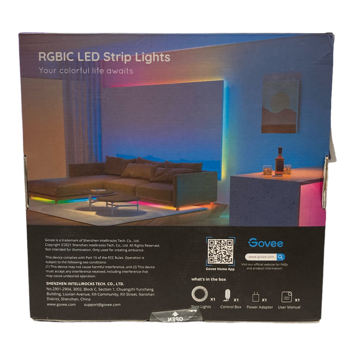 GOVEE 32.8ft Wi-Fi RGBIC LED Strip Light, Customizable with APP Control