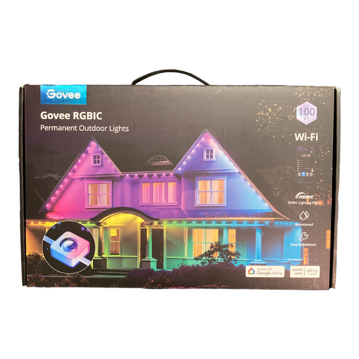 Govee - Wi-Fi RGBIC Outdoor Permanent String Lights 100ft