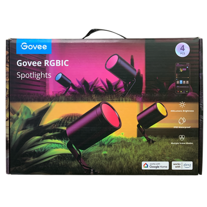 Govee RGBIC Outdoor Spotlights, Set of 4, with 35 Color Changing Scene Modes
