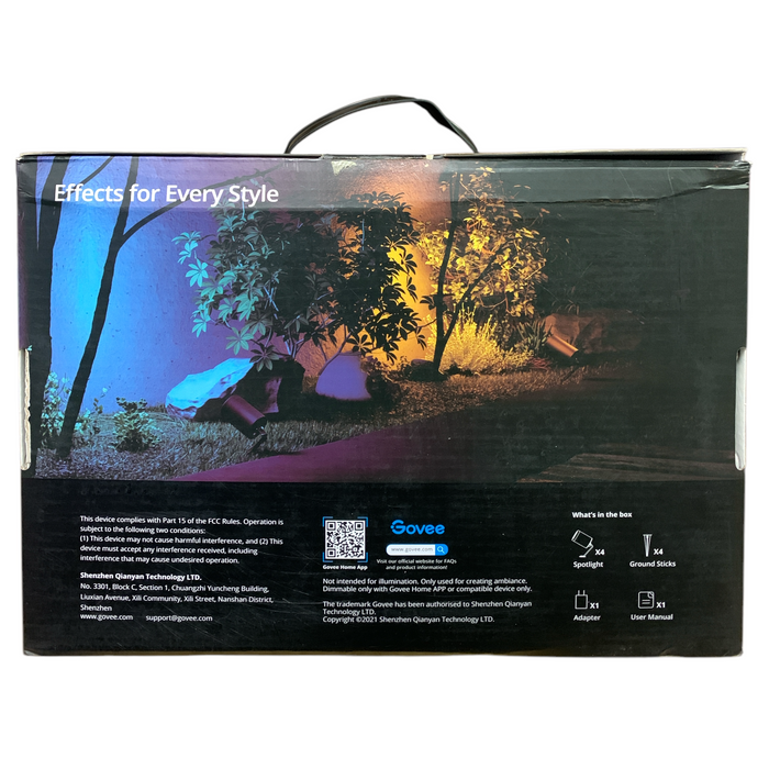 Govee RGBIC Outdoor Spotlights, Set of 4, with 35 Color Changing Scene Modes