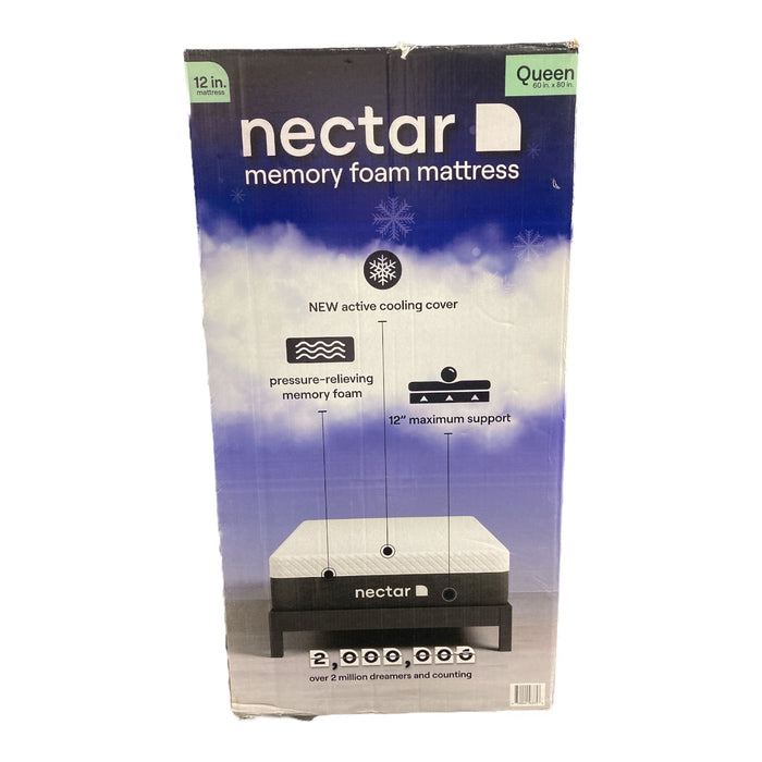 Nectar Queen Mattress 12" Medium Firm Gel Memory Foam Cooling Comfort Technology