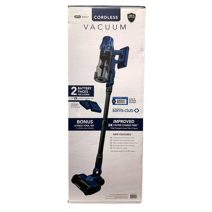 ePro Select Cordless Vacuum with Removable Battery, 6pc Tool Set, Midnight Blue