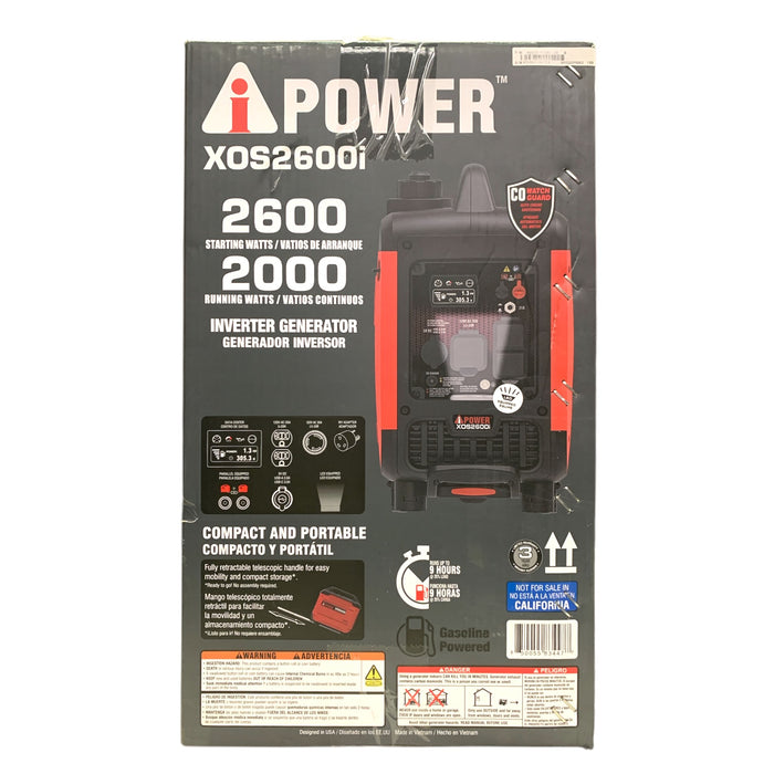 A-iPower XOS2600i 2600 Watt ULTRA-Lightweight Gas Powered Inverter Generator