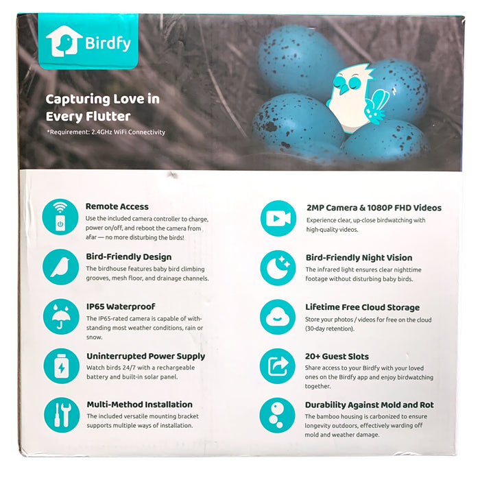 Birdfy Nest Polygon, Smart Birdhouse with Nesting Camera, NI-8311