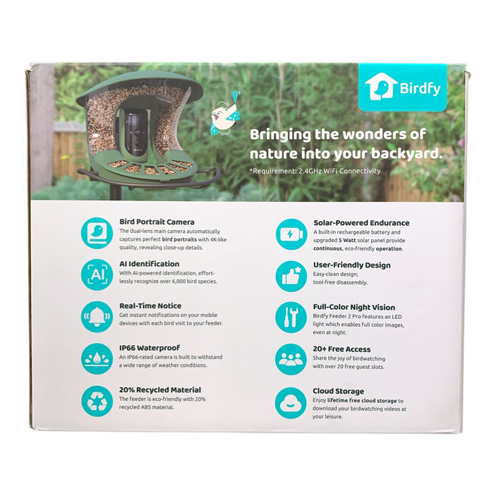 *Used* Birdfy Feeder 2 Pro - Smart Dual-Lens Bird Feeder Camera