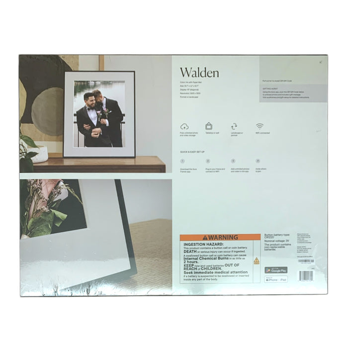 Aura Home 15" Walden Digital Photo Frame, AF110, Ink with Paper Mat