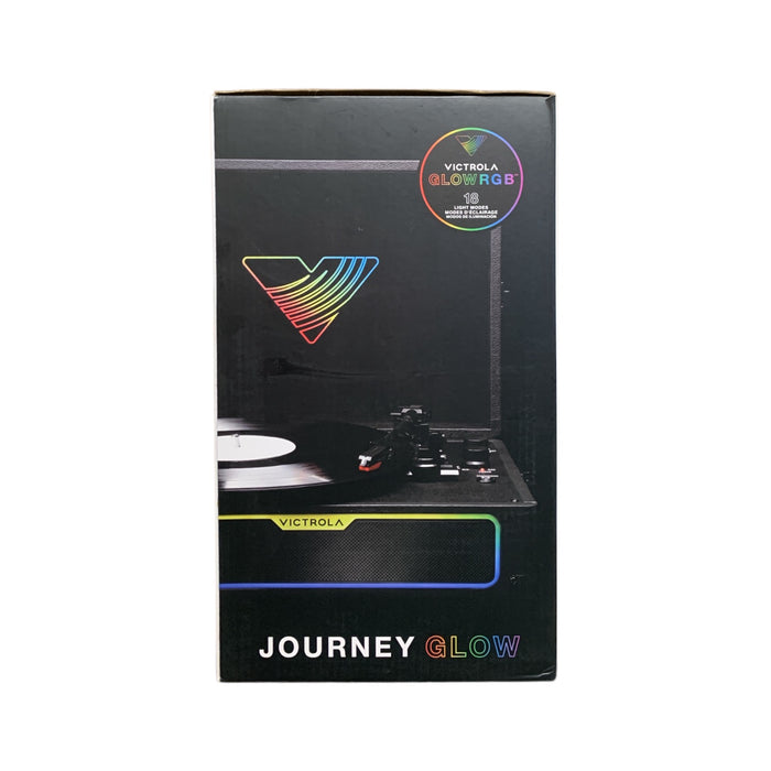 Victrola Journey Glow Illuminated Suitcase Record Player, Bluetooth, Black