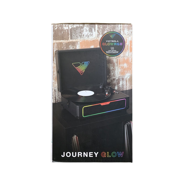 Victrola Journey Glow Illuminated Suitcase Record Player, Bluetooth, Black