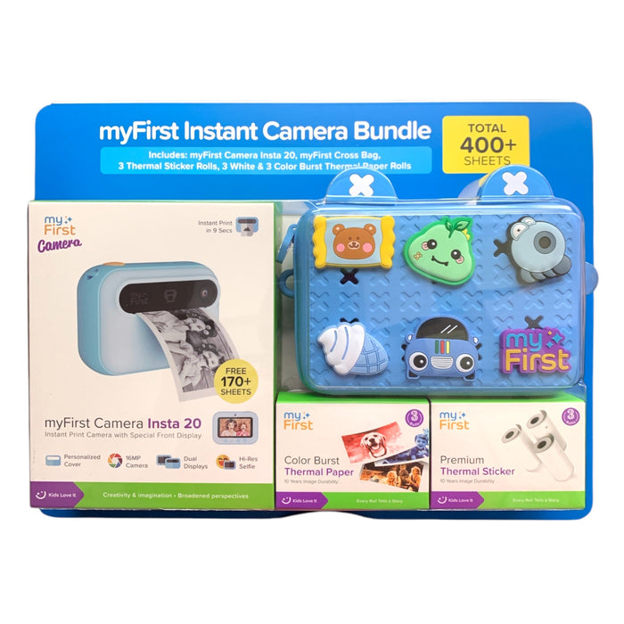 myFirst Camera Insta 20 Camera Bundle with myFrist Cross Case, Blue
