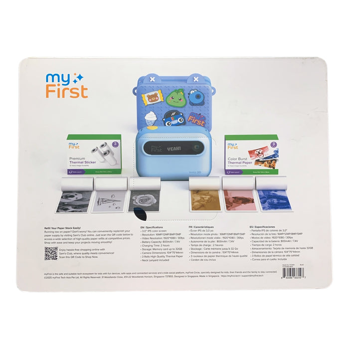 myFirst Camera Insta 20 Camera Bundle with myFrist Cross Case, Blue