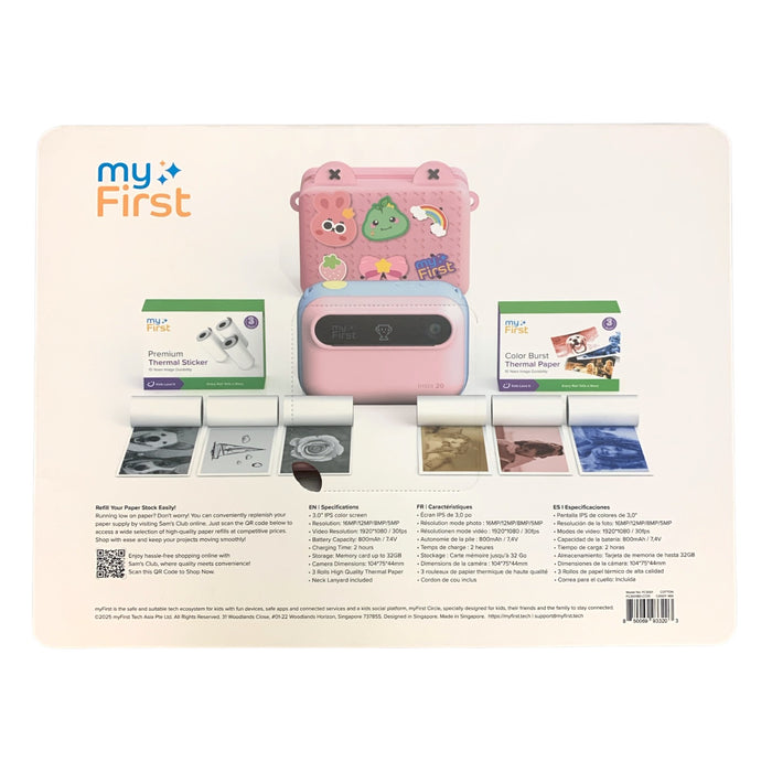 myFirst Camera Insta 20 Camera Bundle with myFrist Cross Case (Cotton Candy Mix)
