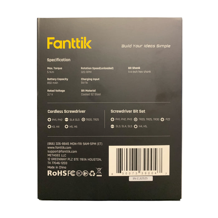 Fanttik Nex S1 Capsule Deluxe Cordless Screwdriver + 12 in 1 Bit Set