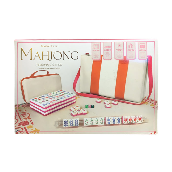 Maison Lude Deluxe Mahjong Starter Kit, Blooming Edition, 160 Tiles, Mat & Case