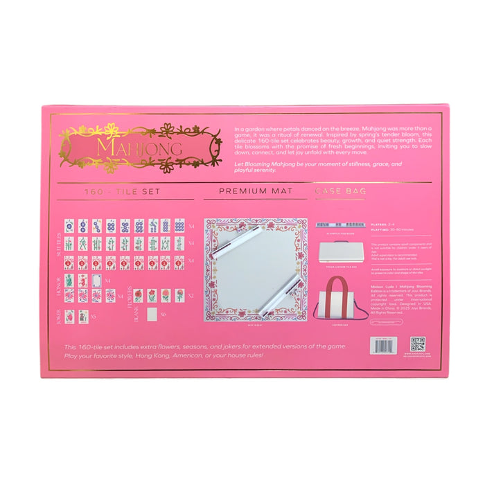 Maison Lude Deluxe Mahjong Starter Kit, Blooming Edition, 160 Tiles, Mat & Case