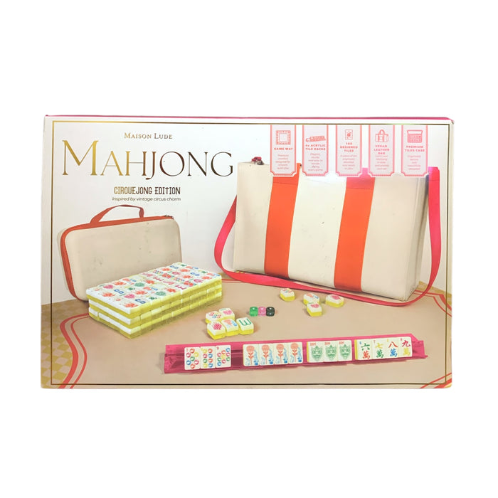 Maison Lude Deluxe Mahjong Starter Kit, Cirquejong Edition, 160 Tiles, Mat, Case