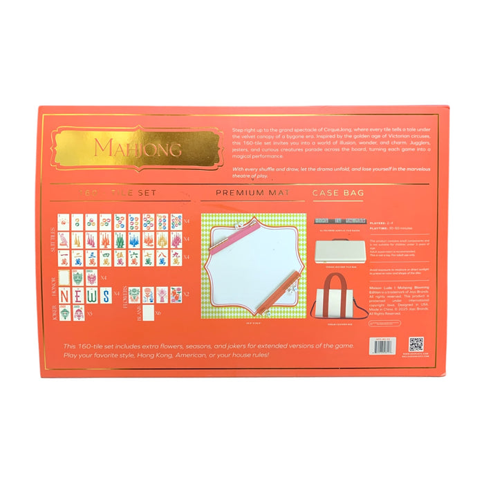 Maison Lude Deluxe Mahjong Starter Kit, Cirquejong Edition, 160 Tiles, Mat, Case