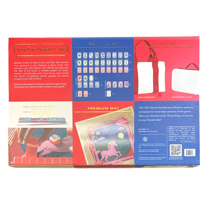 Maison Lude Deluxe Acrylic Mahjong Starter Set (Horse Lunar Year Edition)