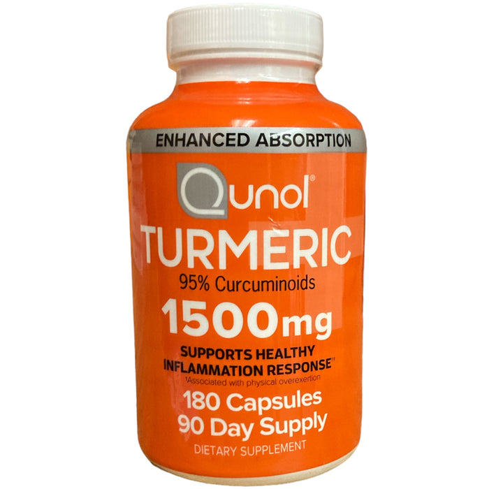 Qunol Turmeric 95% Curcumin 1500mg with Enhanced Absorption Capsules - 180 Count