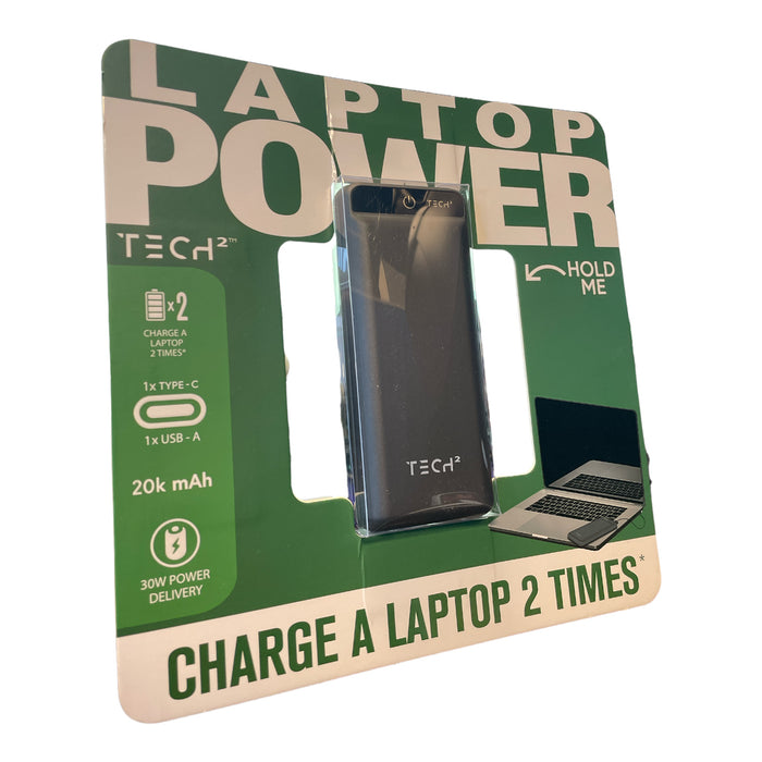 Tech Squared Nano Juice 20K mAh 30W PD Laptop and Smartphone Charger