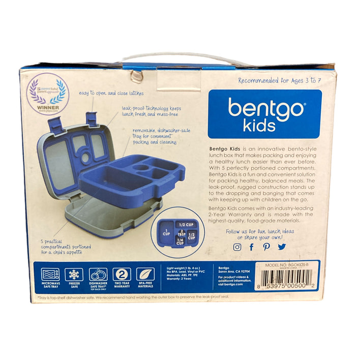 Bentgo Kids' Brights Leakproof, 5 Compartment Bento-Style Kids' Lunch Box (Blue)