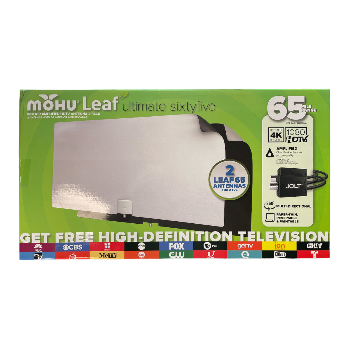 Mohu Leaf Ultimate 65 Indoor Amplified HDTV Antenna (2 Pack ...