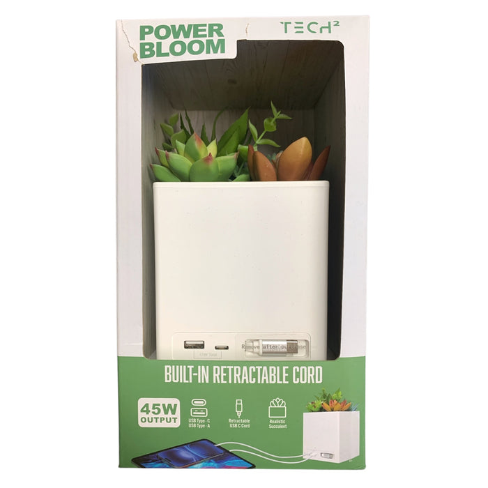 Tech Squared 'Power Bloom' Decorative Faux Plant Charging Station