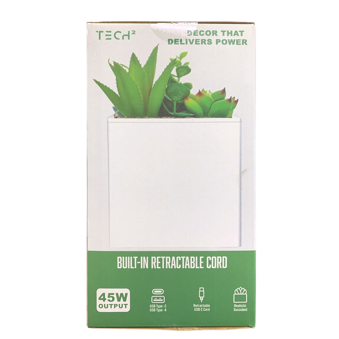 Tech Squared 'Power Bloom' Decorative Faux Plant Charging Station