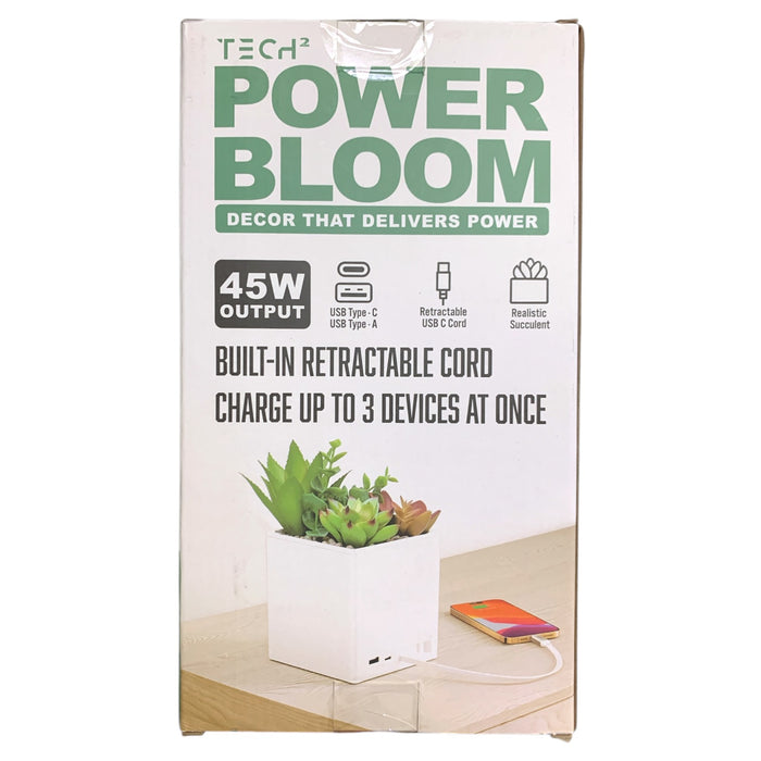 Tech Squared 'Power Bloom' Decorative Faux Plant Charging Station
