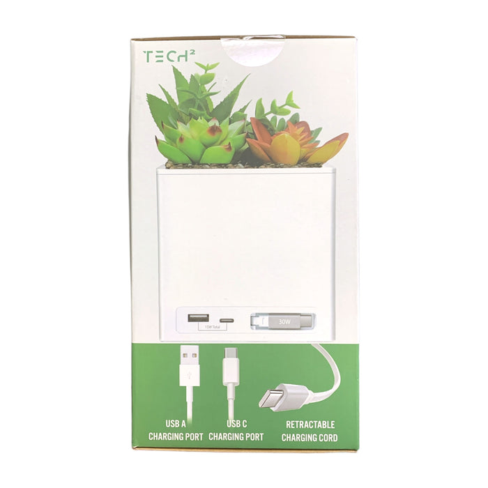 Tech Squared 'Power Bloom' Decorative Faux Plant Charging Station