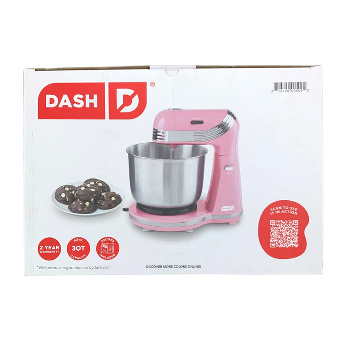 Dash Everyday Electric Stand Mixer, 6-Speed, 3-Quart Bowl, Pink