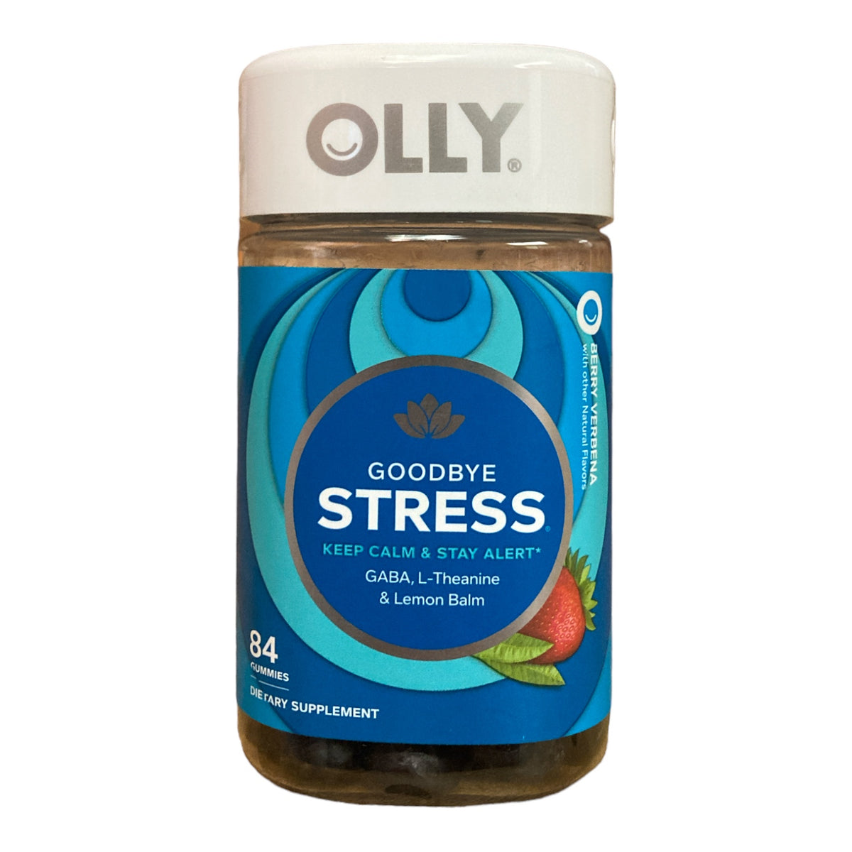 OLLY Goodbye Stress Gummy, Stress Relief Supplement, Berry 84 Count