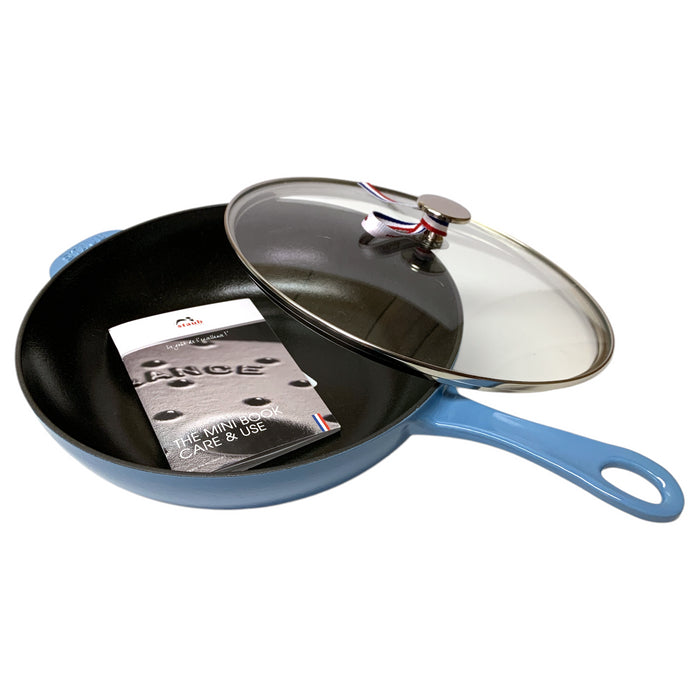 Staub 10.25" Enameled Cast Iron Daily Pan with Glass Lid, 2.9 Qt., Ice Blue