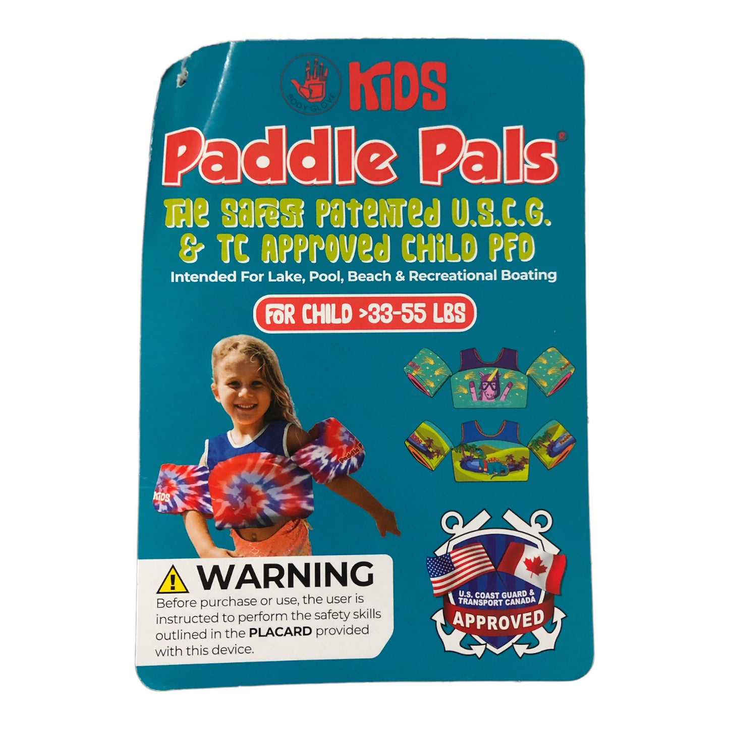 Body Glove Kids' Paddle Pals Type V U.S. Coast Guard-Approved PFD, Tie Dye