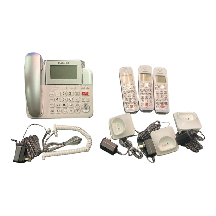 Panasonic KX-TGF853S2 DECT 6.0 Expandable Corded/Cordless Phone System, Silver