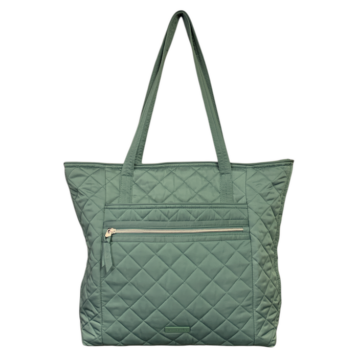 Vera Bradley Vera Tote, Quilted Water-Repellant Polyester Tote, Olive Leaf