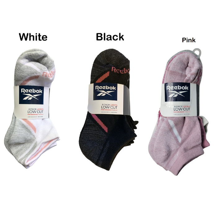 Reebok Ladies Soft Stretch Low Cut Performance Training Socks, 8 Pack