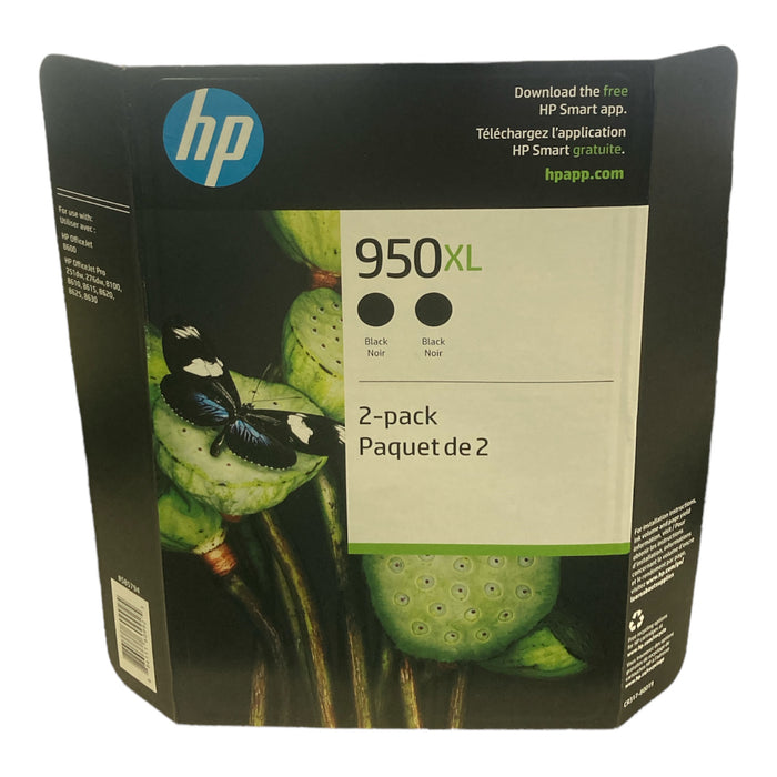 HP 950XL High Yield Original Ink Cartridge, Black (2 pk, 2,300 Page Yield)