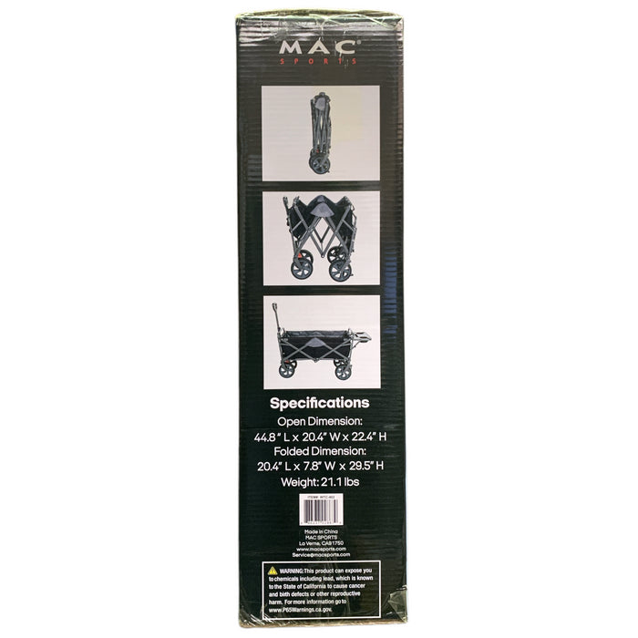 Mac Sports Classic MacWagon with Zippered Tailgate and Table, Black