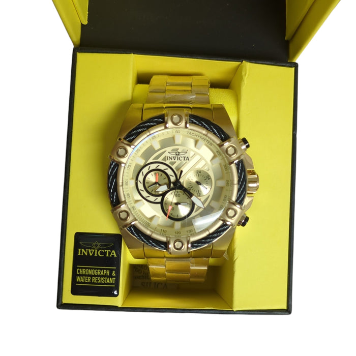 Invicta Men's Bolt Quartz Chronograph 52mm Watch with Stainless-Steel Strap Gold
