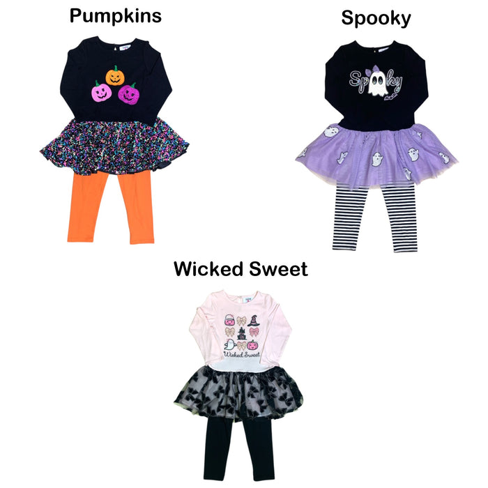 Counting Daisies Grils 2-Piece Haloween Tutu and Legging Set