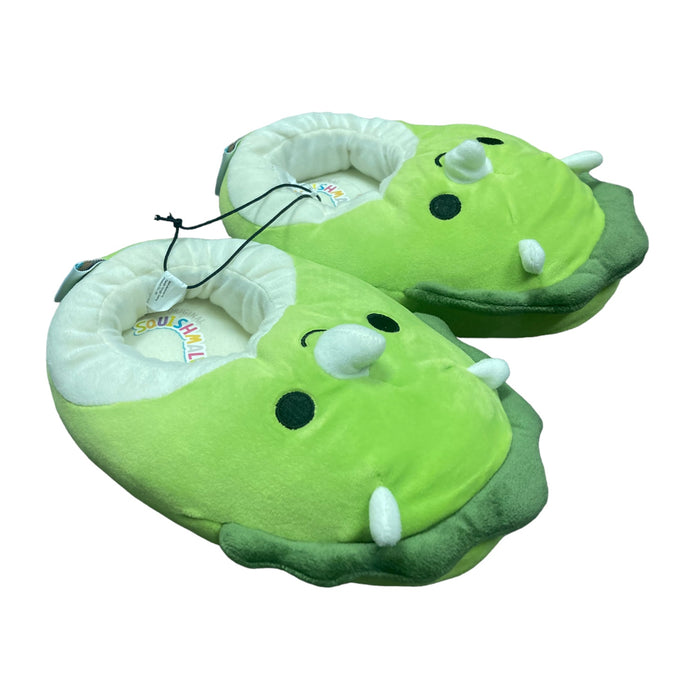 Squishmallows Youth Soft Padded Character Step In Slipper, Green Dino, 4/5