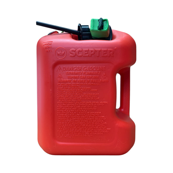 Scepter 5 Gallon Smart Control Gasoline Container with Rear Handle, Red