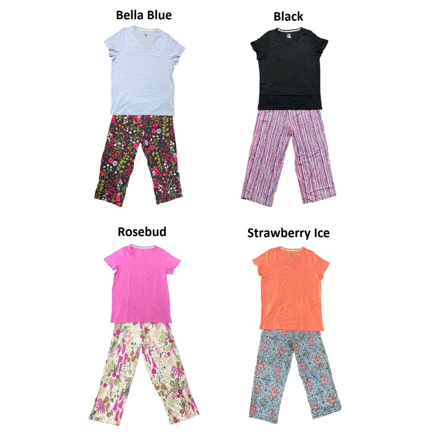 Hue Ladies Cooling Capri 2 Piece V-Neck Pajama Set