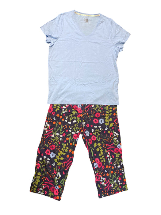 Hue Ladies Cooling Capri 2 Piece Colorful Prints V-Neck Pajama Set